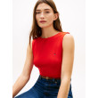Tommy Hilfiger top s lodičkovým výstrihom červený Tommy Hilfiger top s lodičkovým výstrihom červený