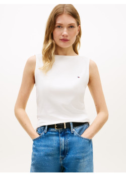 Tommy Hilfiger top s lodičkovým výstrihom biely
