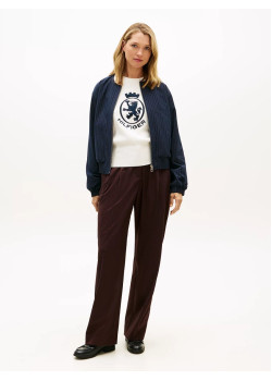 Tommy Hilfiger elegantné nohavice bordové