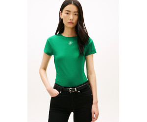 Tommy Hilfiger Slim tričko s textúrovaným logom zelené Tommy Hilfiger Slim tričko s textúrovaným logom zelené