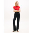 Tommy Hilfiger Slim tričko s textúrovaným logom červené Tommy Hilfiger Slim tričko s textúrovaným logom červené