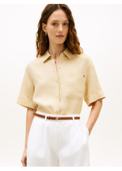 Tommy Hilfiger voľná košeľa béžová