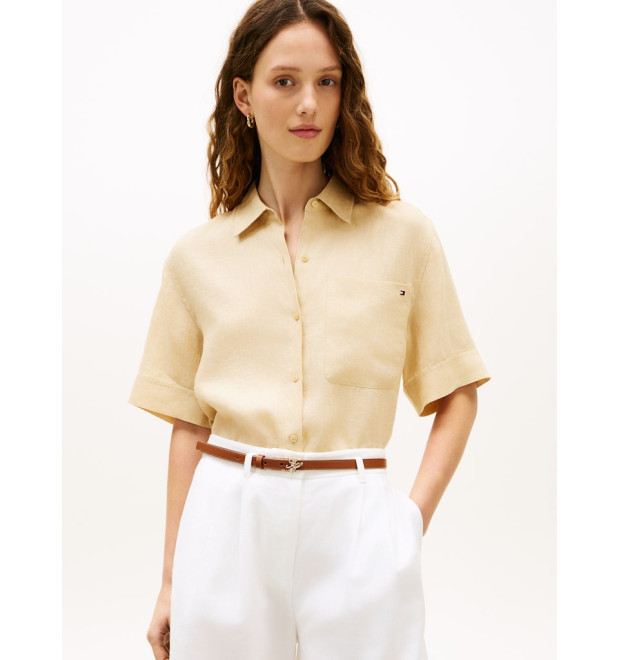 Tommy Hilfiger voľná košeľa béžová Tommy Hilfiger voľná košeľa béžová