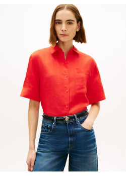 Tommy Hilfiger voľná košeľa červená