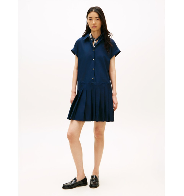 TOMMY HILFIGER košeľové šaty námornícka modrá