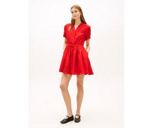 Tommy Hilfiger ľanové mini šaty červené