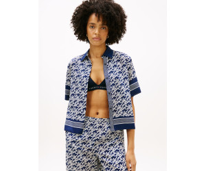 Tommy Hilfiger košeľa s potlačou TH modrá