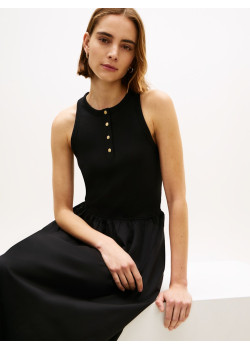 Tommy Hilfiger maxi šaty bez rukávov čierne