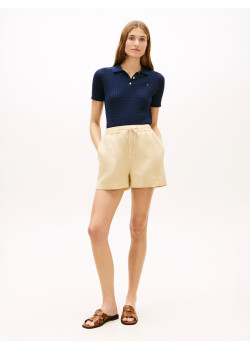 Tommy Hilfiger dámske ľanové kraťasy béžové