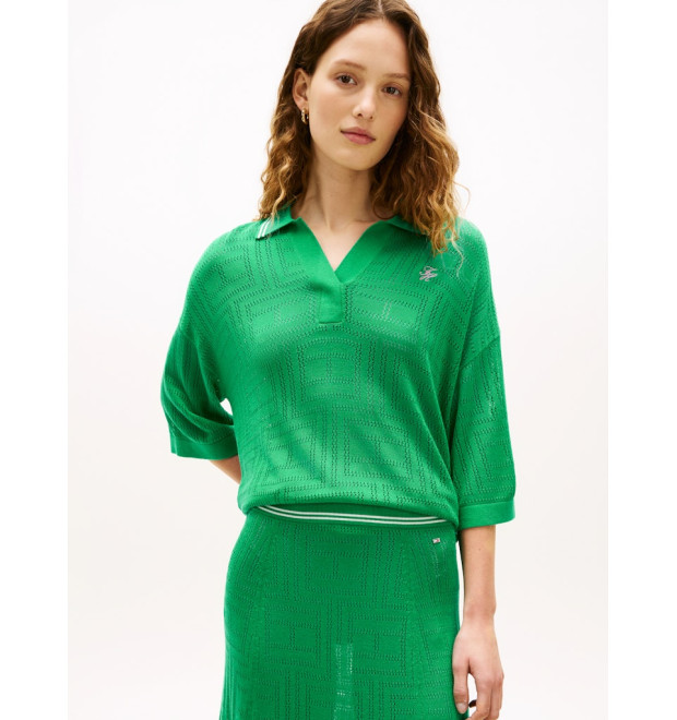 Tommy Hilfiger dámske letné polo tričko zelené Tommy Hilfiger dámske letné polo tričko zelené