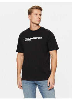 Karl Lagerfeld Jeans pánske tričko s logom čierne