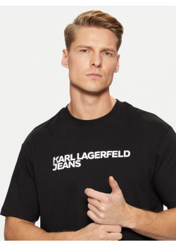 Karl Lagerfeld Jeans pánske tričko s logom čierne