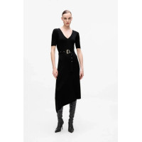 Karl Lagerfeld midi šaty čierne priliehavé