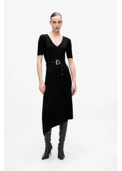 Karl Lagerfeld midi šaty čierne priliehavé