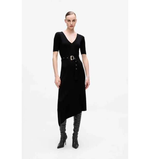 Karl Lagerfeld midi šaty čierne priliehavé