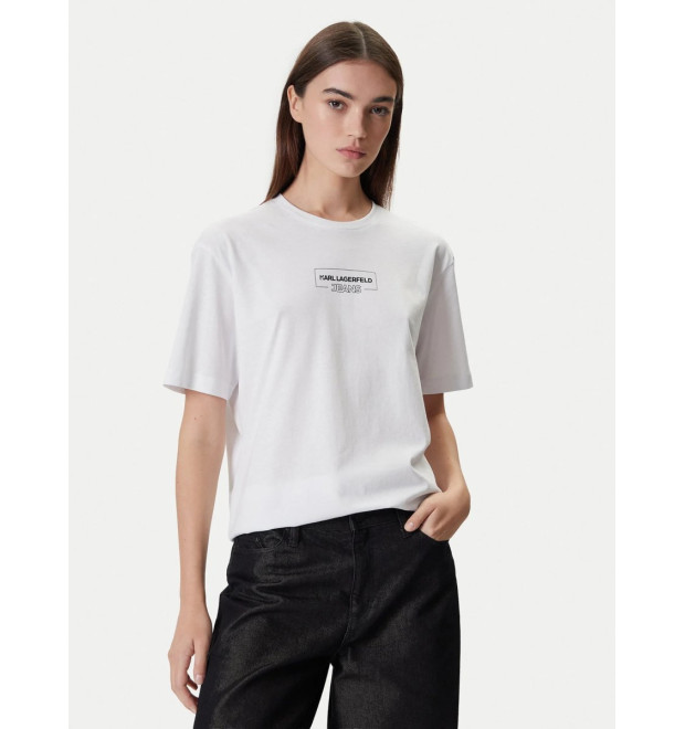 Karl Lagerfeld Jeans dámske tričko relaxed fit biele Karl Lagerfeld Jeans dámske tričko relaxed fit biele