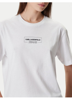Karl Lagerfeld Jeans dámske tričko relaxed fit biele