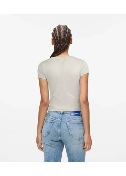 Karl Lagerfeld Jeans Studded dámske tričko béžové