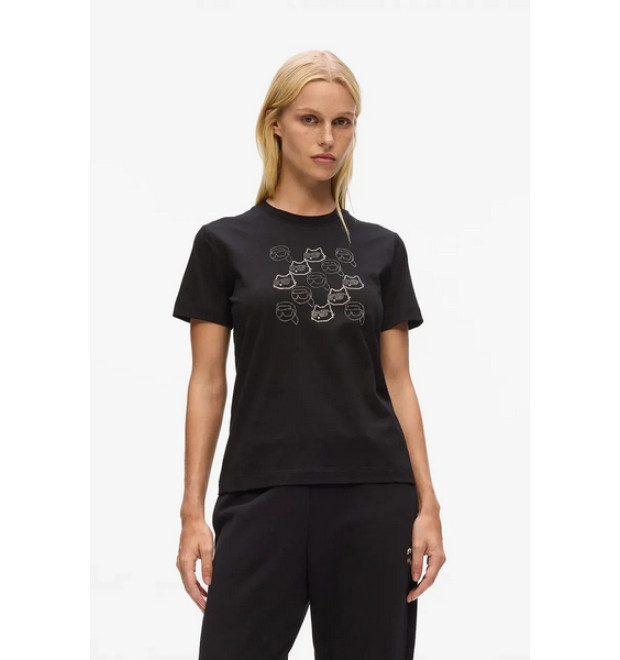 Karl Lagerfeld tričko IKON čierne Regular Fit