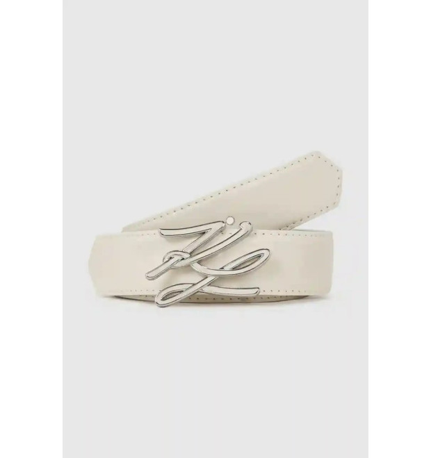 Karl Lagerfeld kožený opasok K/Autograph biely Karl Lagerfeld kožený opasok K/Autograph biely