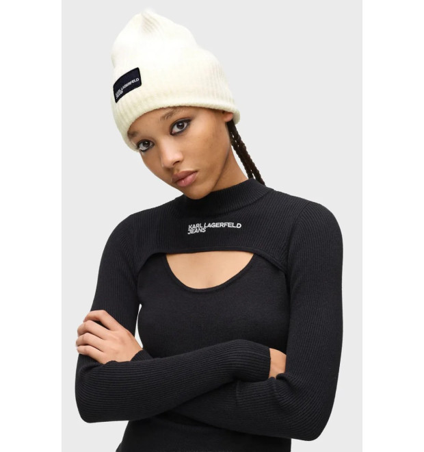 Karl Lagerfeld Jeans čiapka long Beanie béžová Karl Lagerfeld Jeans čiapka long Beanie béžová