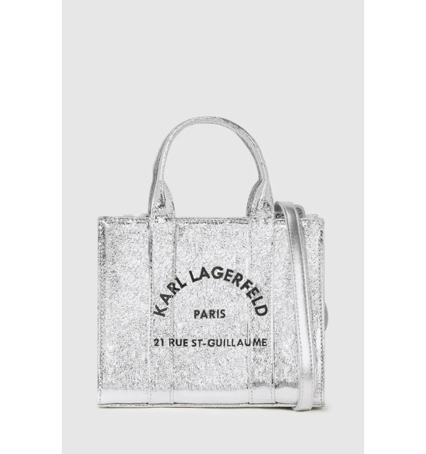 Karl Lagerfeld kabelka K/RSG strieborná Karl Lagerfeld kabelka K/RSG strieborná