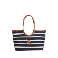 Tommy Hilfiger kabelka pruhovaná modro-hnedá Tommy Hilfiger kabelka pruhovaná modro-hnedá