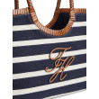 Tommy Hilfiger kabelka pruhovaná modro-hnedá Tommy Hilfiger kabelka pruhovaná modro-hnedá