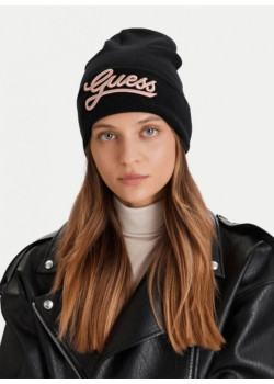 Guess dámska čiapka beanie s nápisom čierna