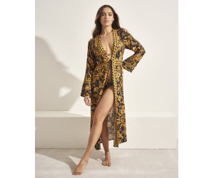 Selmark dámske plážové kimono čierno-hnedé