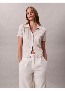 Calvin Klein dámske polo tričko s monogramom biele