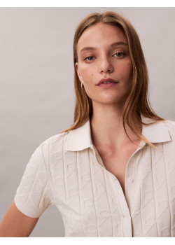 Calvin Klein dámske polo tričko s monogramom biele
