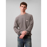 Calvin Klein Jeans pánsky sveter s logom sivá