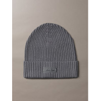 Calvin Klein zimná rebrovaná čiapka Beanie sivá Calvin Klein zimná rebrovaná čiapka Beanie sivá