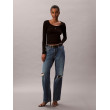 Calvin Klein dámske tričko s dlhým rukávom Ribbed Cotton čierne Calvin Klein dámske tričko s dlhým rukávom Ribbed Cotton čierne
