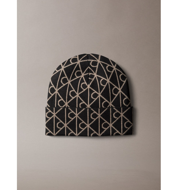Calvin Klein zimná čiapka EMBLEM čierna