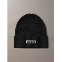 Calvin Klein zimná rebrovaná čiapka Beanie čierna Calvin Klein zimná rebrovaná čiapka Beanie čierna