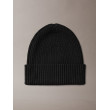 Calvin Klein zimná rebrovaná čiapka Beanie čierna