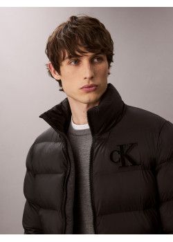 Calvin Klein Jeans pánska bunda so skrytou kapucňou čierna