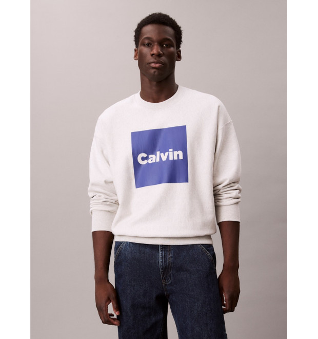 Calvin Klein Jeans pánska flisová mikina s logom sivá Calvin Klein Jeans pánska flisová mikina s logom sivá