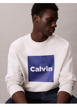 Calvin Klein Jeans pánska flisová mikina s logom sivá