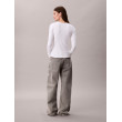 Calvin Klein dámske tričko s dlhým rukávom Ribbed Cotton biele