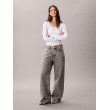 Calvin Klein dámske tričko s dlhým rukávom Ribbed Cotton biele