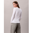 Calvin Klein dámske tričko s dlhým rukávom Ribbed Cotton biele