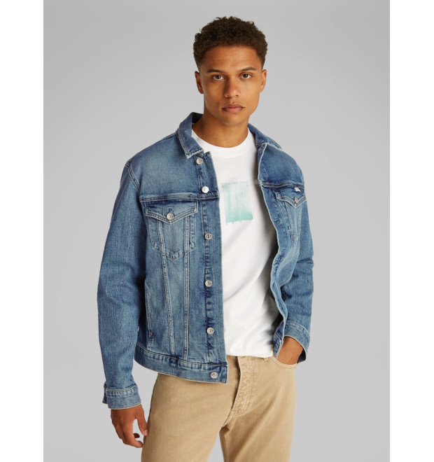 Calvin Klein Jeans pánska rifľová bunda Slim modrá
