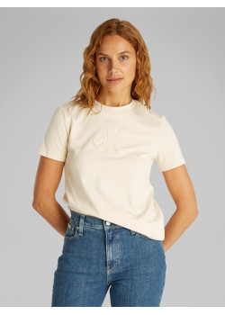 Calvin Klein Jeans Dámske Tričko Regular Fit béžové