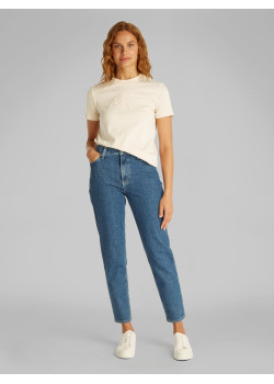 Calvin Klein Jeans Dámske Tričko Regular Fit béžové