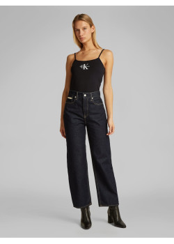 Calvin Klein slim monogram cami top na ramienka čierny