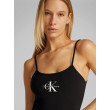 Calvin Klein slim monogram cami šaty čierne