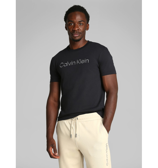 Calvin Klein Textured Embroidery pánske tričko čierne